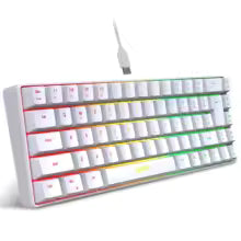 Vente chaude! Clavier de jeu filaire à rétroéclairage RGB de 69 touches en espagnol, design compact à 68 %, Un gadget indispensable pour les travailleurs de bureau et les joueurs