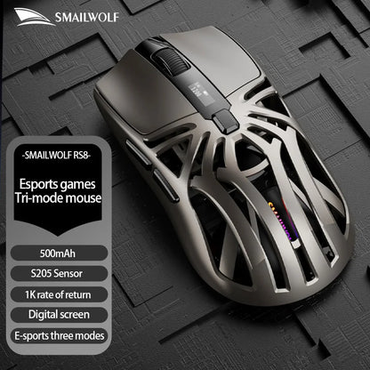 Souris de jeu sans fil Bluetooth SMAILWOLF RS8 2.4g, trois modes, légère, PAW3311, e-sport, taux de retour de 1K, 10000 DPI, ordinateur