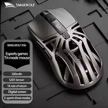 Souris de jeu sans fil Bluetooth SMAILWOLF RS8 2.4g, trois modes, légère, PAW3311, e-sport, taux de retour de 1K, 10000 DPI, ordinateur