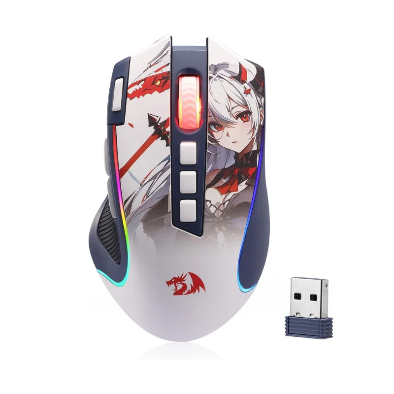 Souris de jeu Redragon M612AK PRO RGB 8000 DPI souris optique filaire/sans fil 9 boutons programmables 7 Modes rétroéclairés