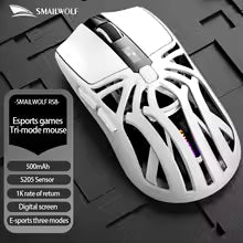 Souris de jeu sans fil Bluetooth SMAILWOLF RS8 2.4g, trois modes, légère, PAW3311, e-sport, taux de retour de 1K, 10000 DPI, ordinateur