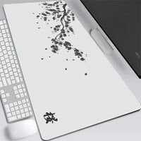 Tapis de Souris Gaming XXL Sakura Gris – Cerisier Japonais, Multi-Tailles