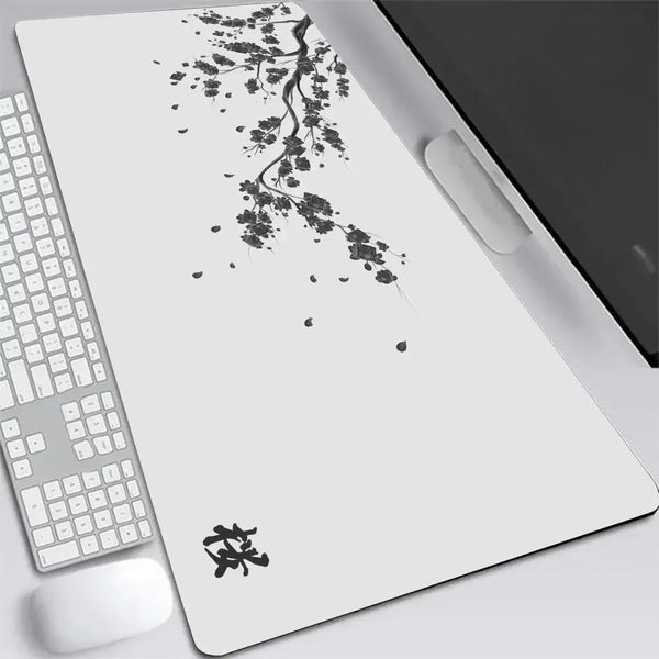 Japon cerisier fleur tapis de souris XXL gris ordinateurs portables tapis de bureau de jeu Sakura tapis de souris Anime bureau tapis Gamer clavier ordinateur bureaux