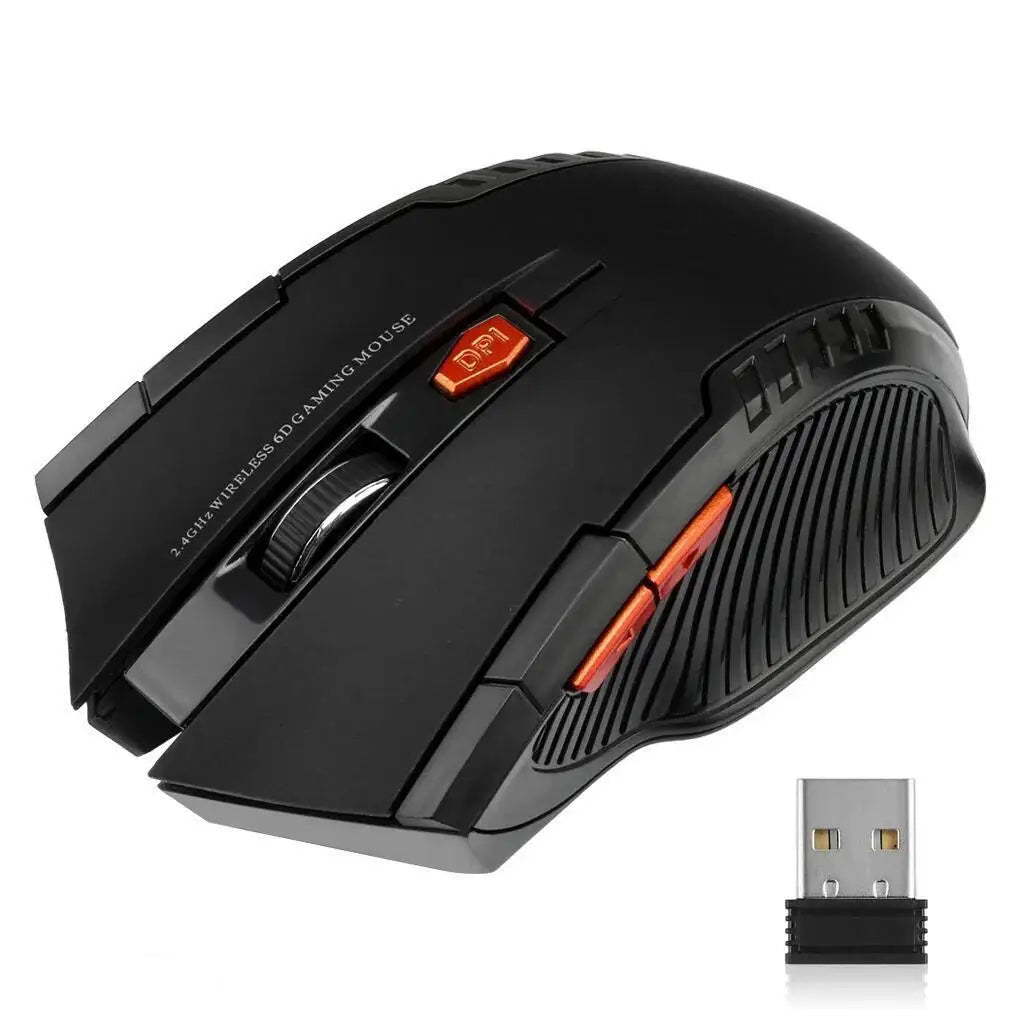 Souris optique sans fil avec récepteur USB, 2.4G, 1600 ug I, souris gamer pour ordinateur, accessoires pour ordinateur portable, 6 boutons
