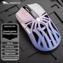 Souris de jeu sans fil Bluetooth SMAILWOLF RS8 2.4g, trois modes, légère, PAW3311, e-sport, taux de retour de 1K, 10000 DPI, ordinateur