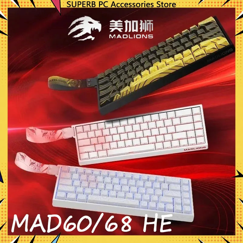 Madlions Mad 60He interrupteur magnétique clavier mécanique MAD68 clavier filaire Mad60he personnalisé MAD68he e-sports Gamer clavier cadeaux