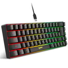 Vente chaude! Clavier de jeu filaire à rétroéclairage RGB de 69 touches en espagnol, design compact à 68 %, Un gadget indispensable pour les travailleurs de bureau et les joueurs