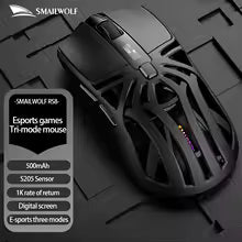 Souris de jeu sans fil Bluetooth SMAILWOLF RS8 2.4g, trois modes, légère, PAW3311, e-sport, taux de retour de 1K, 10000 DPI, ordinateur