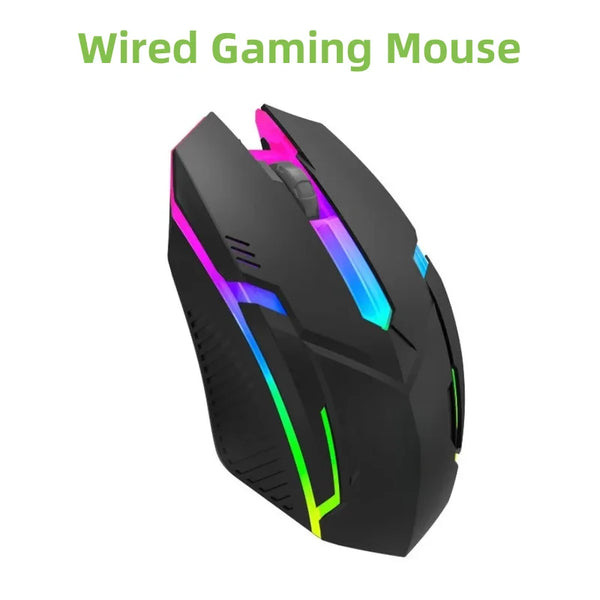Souris de jeu filaire colorée USB ordinateur DPI RGB souris d'éclairage pour ordinateur PC portable fournitures de bureau à domicile